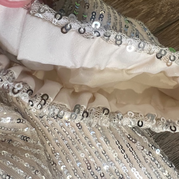 Loft Sequin Jogger Pants Cream Womens Pants Sz Medium Holiday Party Dressy - Picture 9 of 12